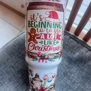 Gingerbread 40oz insulated tumbler. Hogg outfitters heat infused design